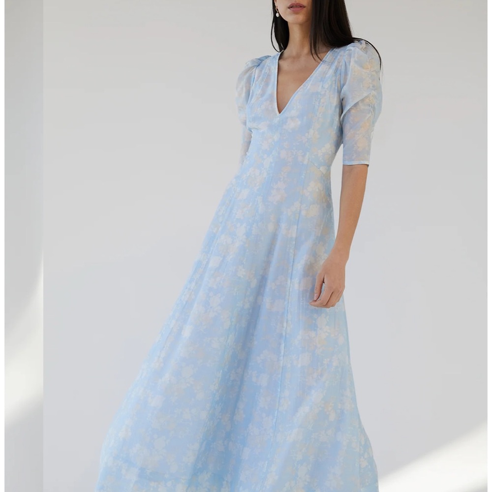 OAK + FORT Light Blue Floral Maxi Dress *BNWT*